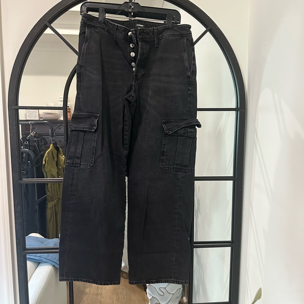 Express Black Straight Leg Jeans